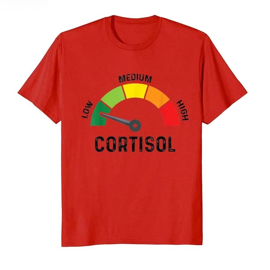 Low Cortisol Levels V Meme Tshirt for Unisex Women Cotton T Shirts Short Sleeve Tops High Quality Tops