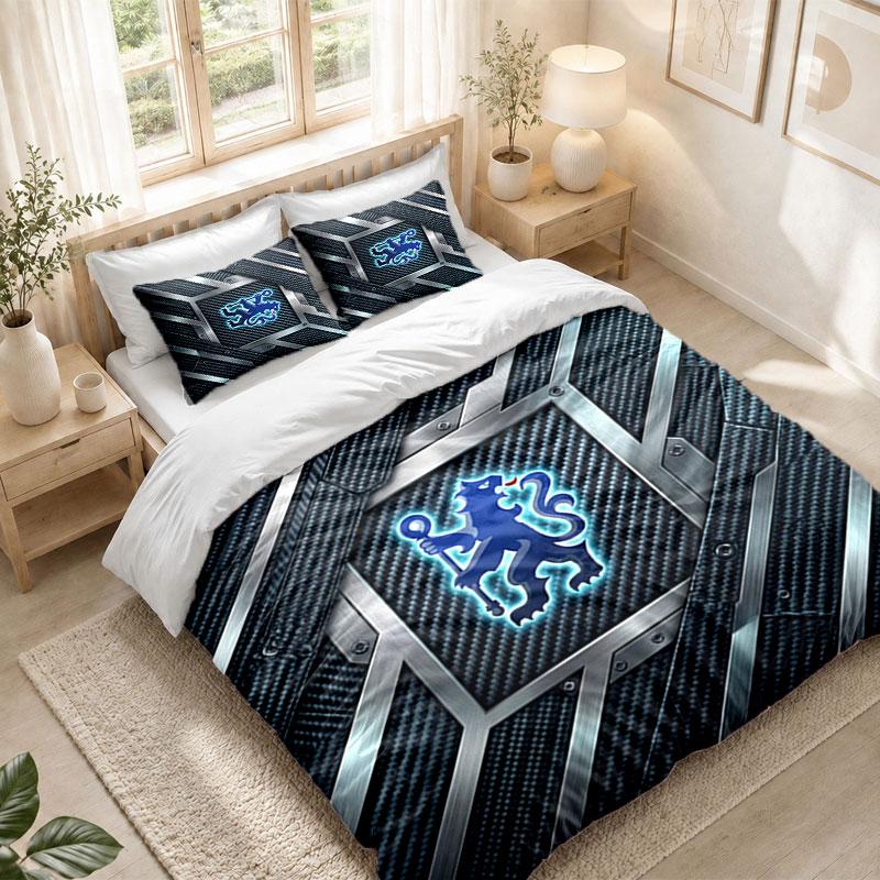 Set de așternut 1 Față de pilotă 2 Fețe de pernă Imprimeu Chelsea FC Dormitor Decorațiune pentru casă