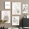Dessins au trait Visage de fille Corps Amour Abstrait Affiches et impressions Art mural Peinture sur toile Photos pour hôtel bar Décor de salon