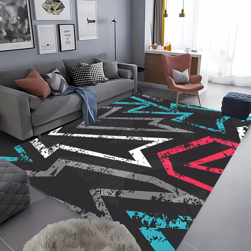 Tapis sans couture à motif graffiti, grande surface, pour salon, chambre, canapé, paillasson, cuisine, antidérapant, décoratif, Alfombra HD