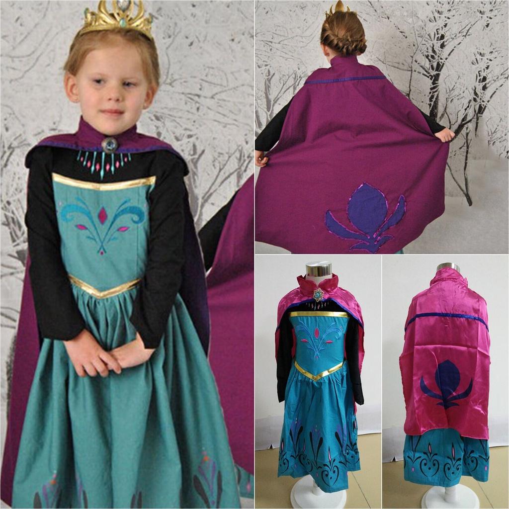 Girls Elsa Kids Fancy Dress Costume Princess Anna Party Dresses Cosplay Outfits