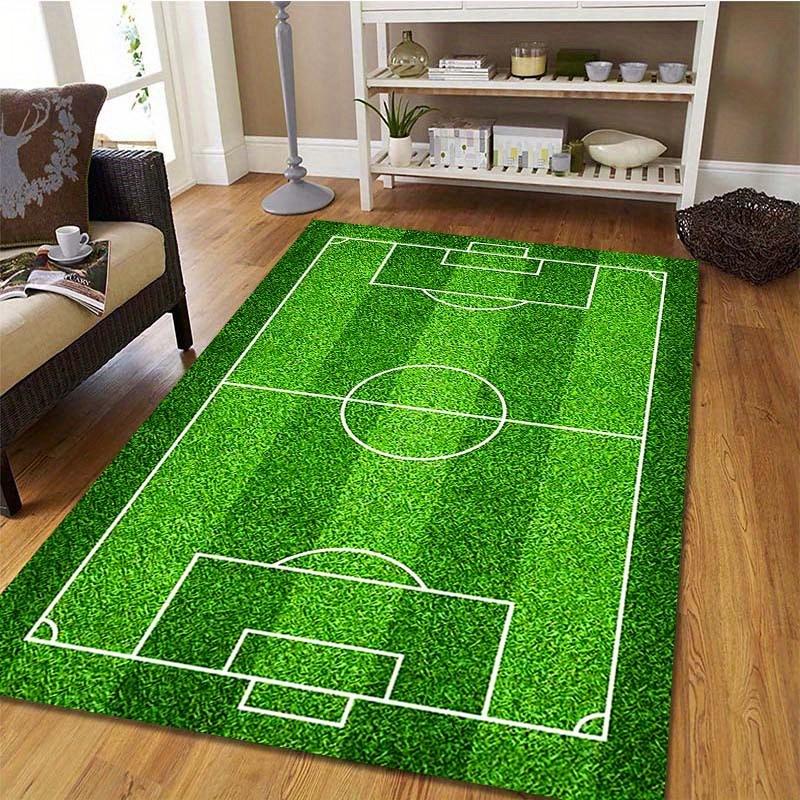 Tappetino Antiscivolo, Tappeto con Motivo Campo da Calcio, Adatto per Camera da Letto Soggiorno Bagno Ufficio Decorazione Casa