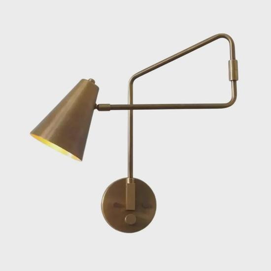 Mid-Century Modern Brass Wall Sconce Sputnik Style Articulated Lamp Gift Decorative Item