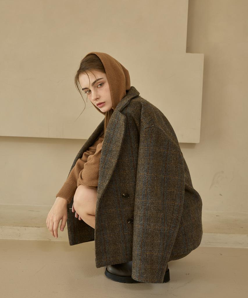 Lapineatteullie Premium Cashmere Knit Hoodie Camel