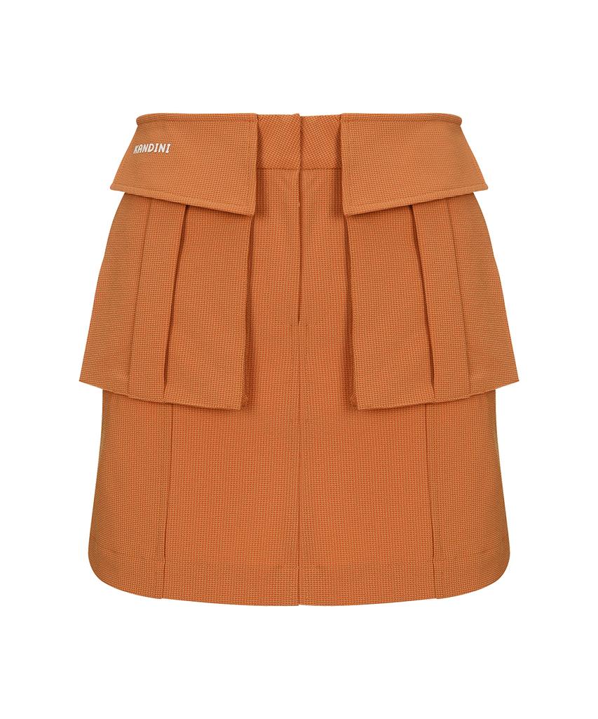 Candini Orange Pocket H-Line Skirt