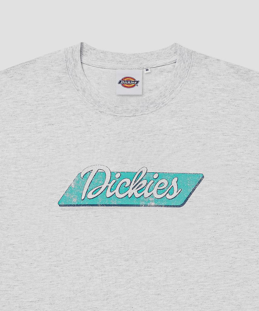 DICKIES Cursive Banner Logo T-Shirt White Melange