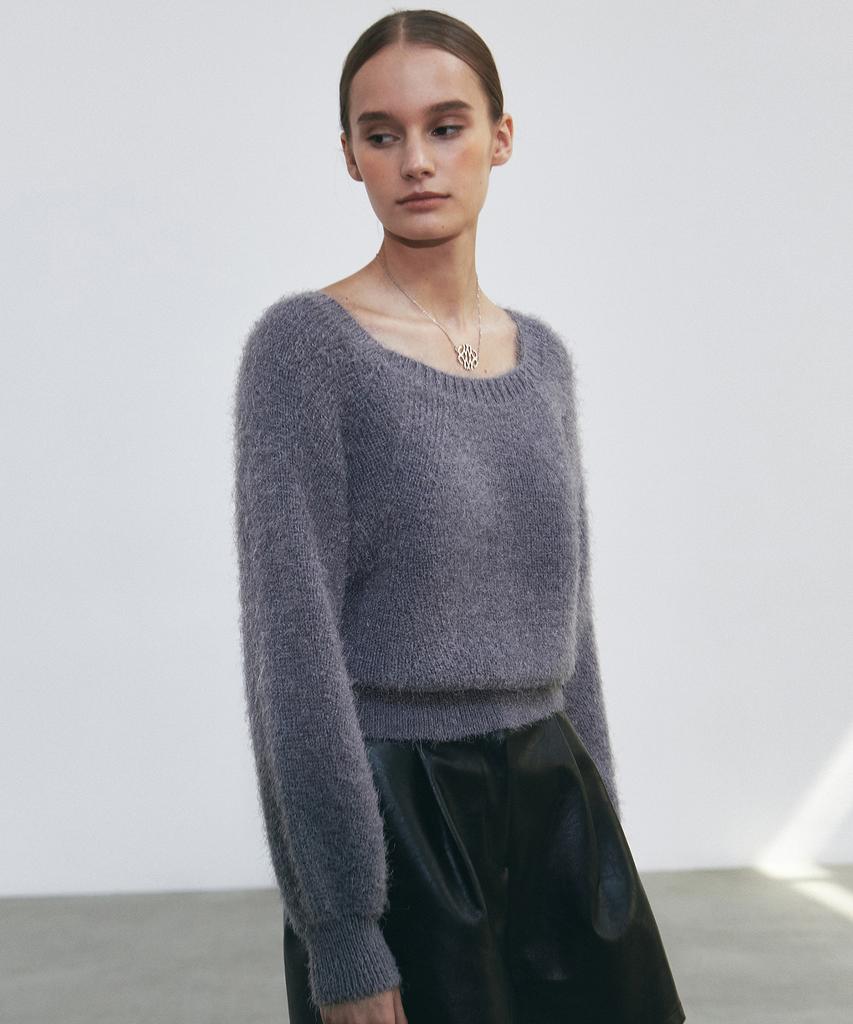 Nigaennikol Angora Pullover Knit_Gray