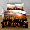 Sunflower Duvet Cover Set Yellow Floral Microfiber Bedding Botanical Print Quilt Cover Lush Field Design