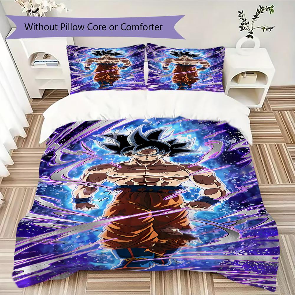 Son Goku 3pcs Duvet Cover Set, Digital Print Bedding, No Core, Soft Children's Bedroom Gift -HYQ14