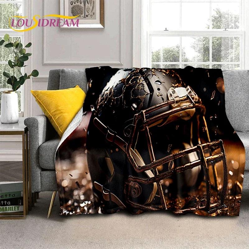Cartoon 2025 Rugby Field Rugby American Football Soft Blanket,Soft Throw Blanket for Home Bedroom Bed Sofa Travel Cover Child