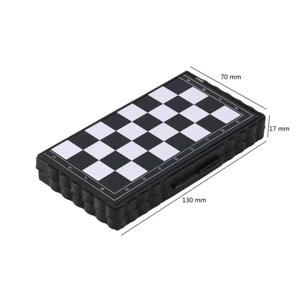 Mini Magnetic Chess Set - Folding Plastic Chessboard, Portable Kid's Toy for Indoor and Outdoor Play