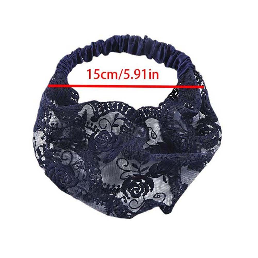 Non Slip Lace Flower Headband Transparent Hair Hoop Mesh Hollow Hairbands Hair Accessories Headdress Wide Side Head Wrap Mother