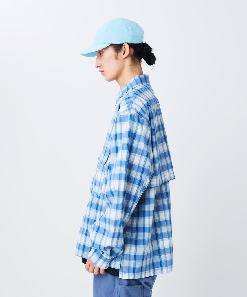 Snow Peak Fade Check Breezy Shirt Long LIGHT Size M SH-26SU002 - Tops, Shirts, Sleeve, Men's & Women's, BLUE,