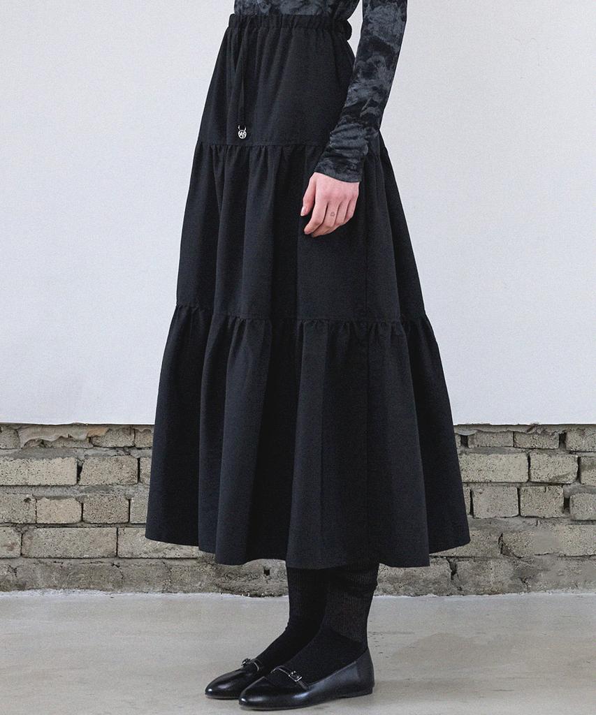 Micene Lyra Tiered Shirred Long Skirt