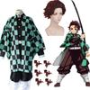 Erwachsene Kinder Demon Slayer Corps Kimetsu no Yaiba Kisatsutai Kamado Tanjirou Uniform Agatsuma Zenitsu Cosplay Kostüm Anime Umhang
