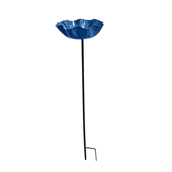 Handmade Metal Bird Feeder Garden Stake with Pollinator Water Station Bird Bath for Water
