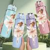 1PC Elegant Ballerina Dancing Girl Print 750ml Color Plastic Sports Water Bottle Leakproof Flip Straw Lid Suitable for Sports Office Home Use