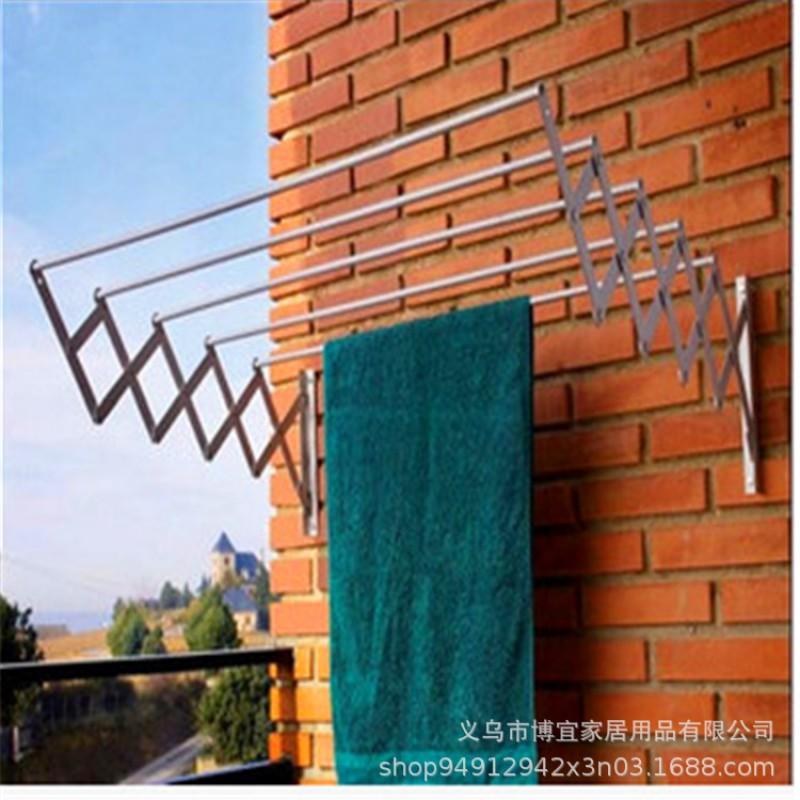 Wandmontierbarer faltbarer ausziehbarer Wäscheständer Aluminium Handtuchhalter Balkon Badezimmer Modern Minimalistisch