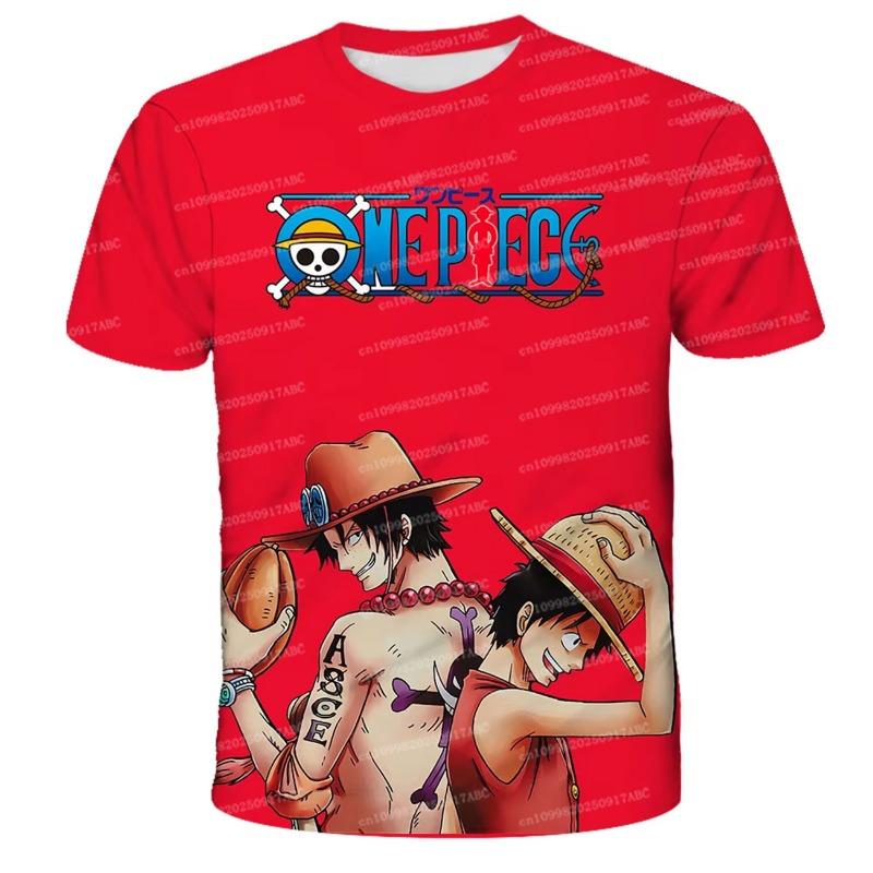 Summer T-shirt Men Anime One Piece Luffy T-shirt CosPlay Tshirt Children's Clothing Cartoon Top Loose Women Oversized T-shirt