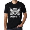 Men’s Vintage Tee Shirt Graphic T Shirt Feel The Integrity Deep Black White Text