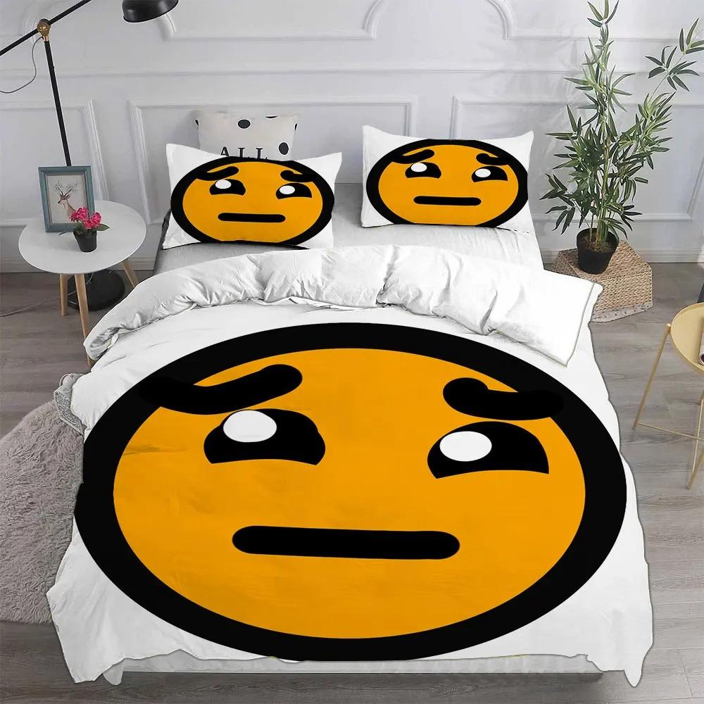 Ensembles de literie Geometry Dash Couette Couvre-lit Housse de couette Taie d'oreiller Ensembles 2-3 pièces Tailles enfant Adulte