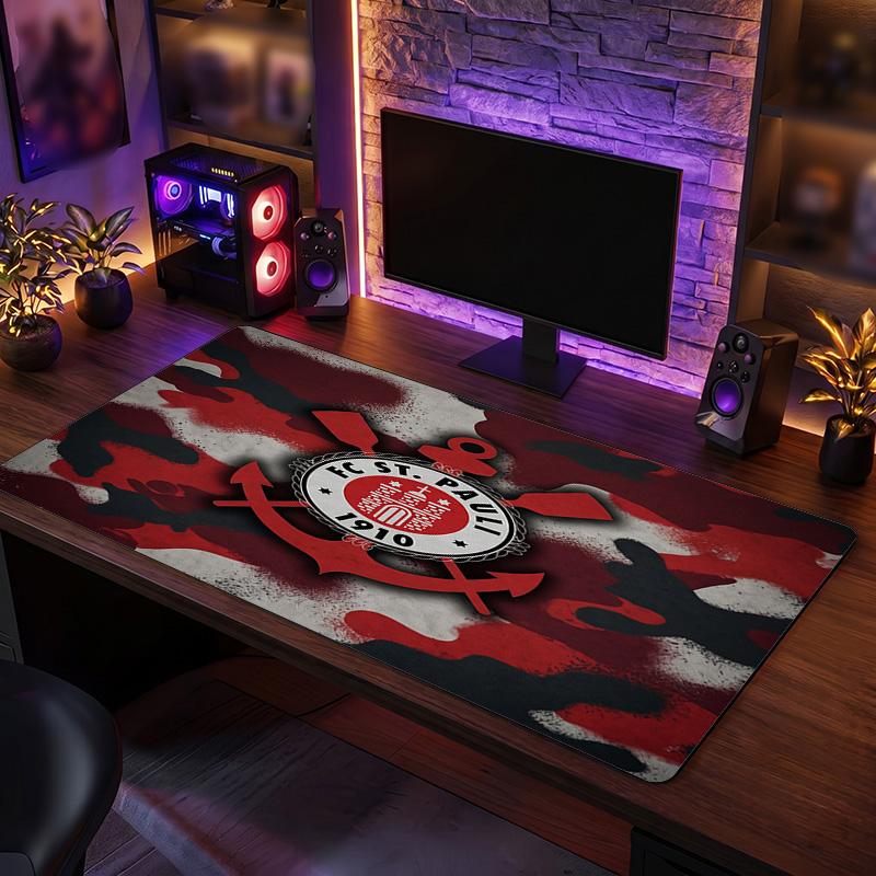 FC St. Pauli Football Print Large Mouse Pad, Anti-Slip Extended Gaming Desk Mat for Office Home