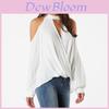 Damen Kalte Schulter Choker V-Ausschnitt Sommer Casual Spitze Top T-Shirt Bluse mit elegantem Design