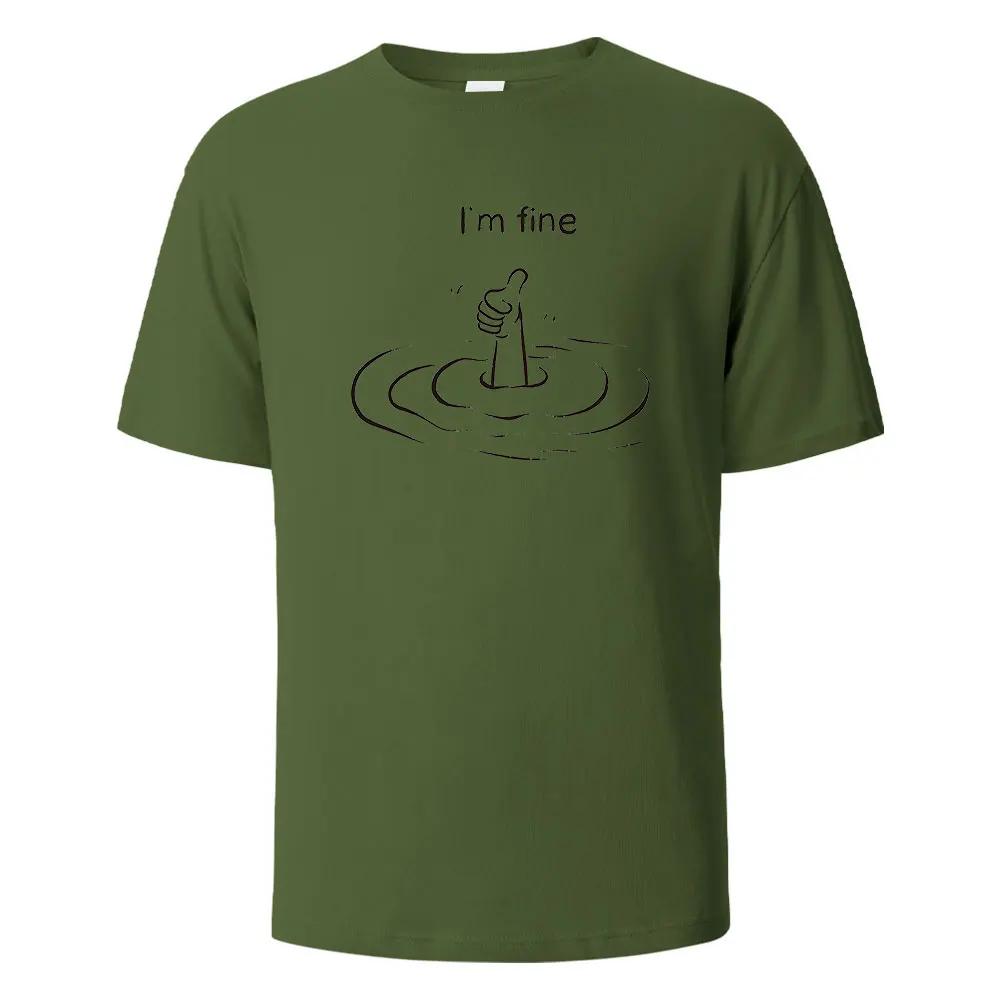 Cotton T'm Fine Print T-Shirt 100% Cotton Summer Tees For Men Women Oversize Casual Tops