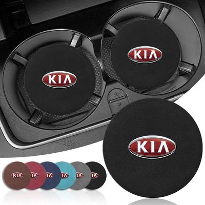 Leather Car Water Coaster Non-Slip Mat Car Bottle Holder Insert Pad For KIA Ceed Rio Sportage R K2 K3 K4 K5 K6 K7 K8 Soul Opeima Ceed Sorento