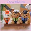 Schattige pluche teddybeer sleutelhanger, zacht PP katoenen knuffel, politie-/brandweerman