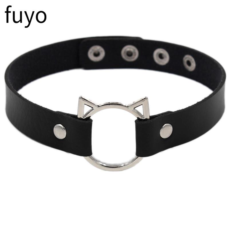 Black Cross Gothic Punk Pu Leather Choker Necklaces Collar Necklace Rock Jewelry For Women Man