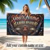 Barber Salon Theme Quick Dry Beach Towel Custom Name Text Print Large Sand Resistant Towel Beach Vacation