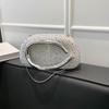 European and American Trend Acrylic Round Box Clutch with Metal Handle - Women's Evening Shoulder Crossbody Bag