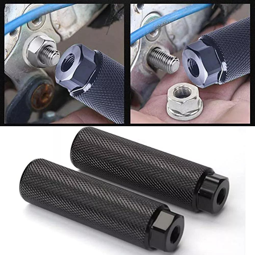 2Pc Durable Anti-Slip Bike Pegs Aluminum Alloy Lightweight Bicycle Foot Pegs Cycling Parts Bike Foot Rest Fit 3/8 Inch Bike Pegs