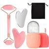 Facial Roller Gua Sha Set Stainless Steel Scraping Board Silicone Ice Face Roller Mold Skin Care Massage Face Skin Care Tools