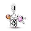 Copper Metal Butterfly Dragonfly Flower Pink Zircon Themed Sweet Charm Bead Components Bead Components Compatible With Pan Authentic Original