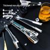 Thickened Stainless Steel Ice and Food Tongs for Ice Cubes, Pellets, and Sugar Cubes