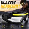 Dual Beam Rechargeable Headlamp Glasses Rechargeable Night Running Eyewear  Outdoor Sport