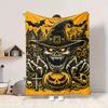 1pc Halloween Horror Blanket, Lightweight Flannel Throw Blanket for Sofa, Bed, Travel, Camping, Living Room, Office, Couch, Chair, and Bed