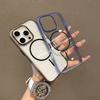 Applicable To iPhone16 Mobile Phone Case, Thin Ring N52 Magnetic Suction Apple 15promax Color Frame Protective Case