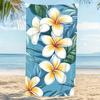 Floral Art Beach Towel for Summer Vibes, Vibrant Botanical Print Quick-Dry Sand-Free Microfiber Bath Towels for Yoga and Swim