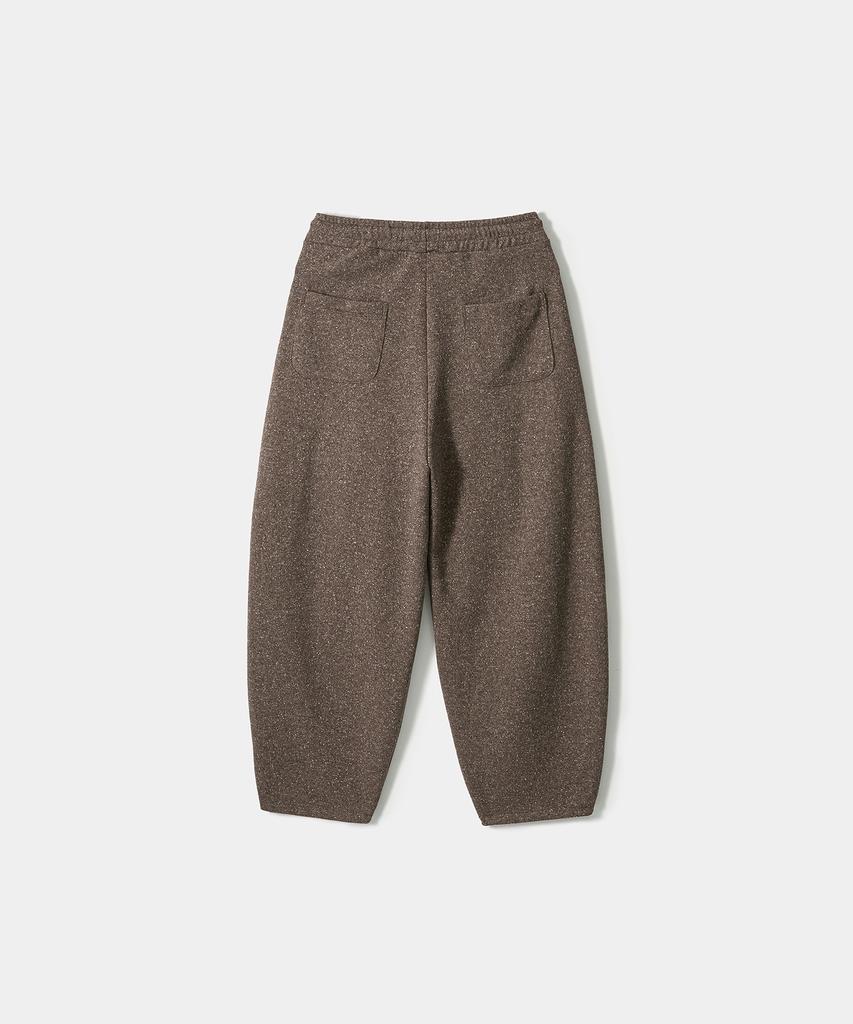 TRIP LE SENS [F/W] Neuf Texture One-Pleat Curved Elastic Waist Pants_Melan Brown