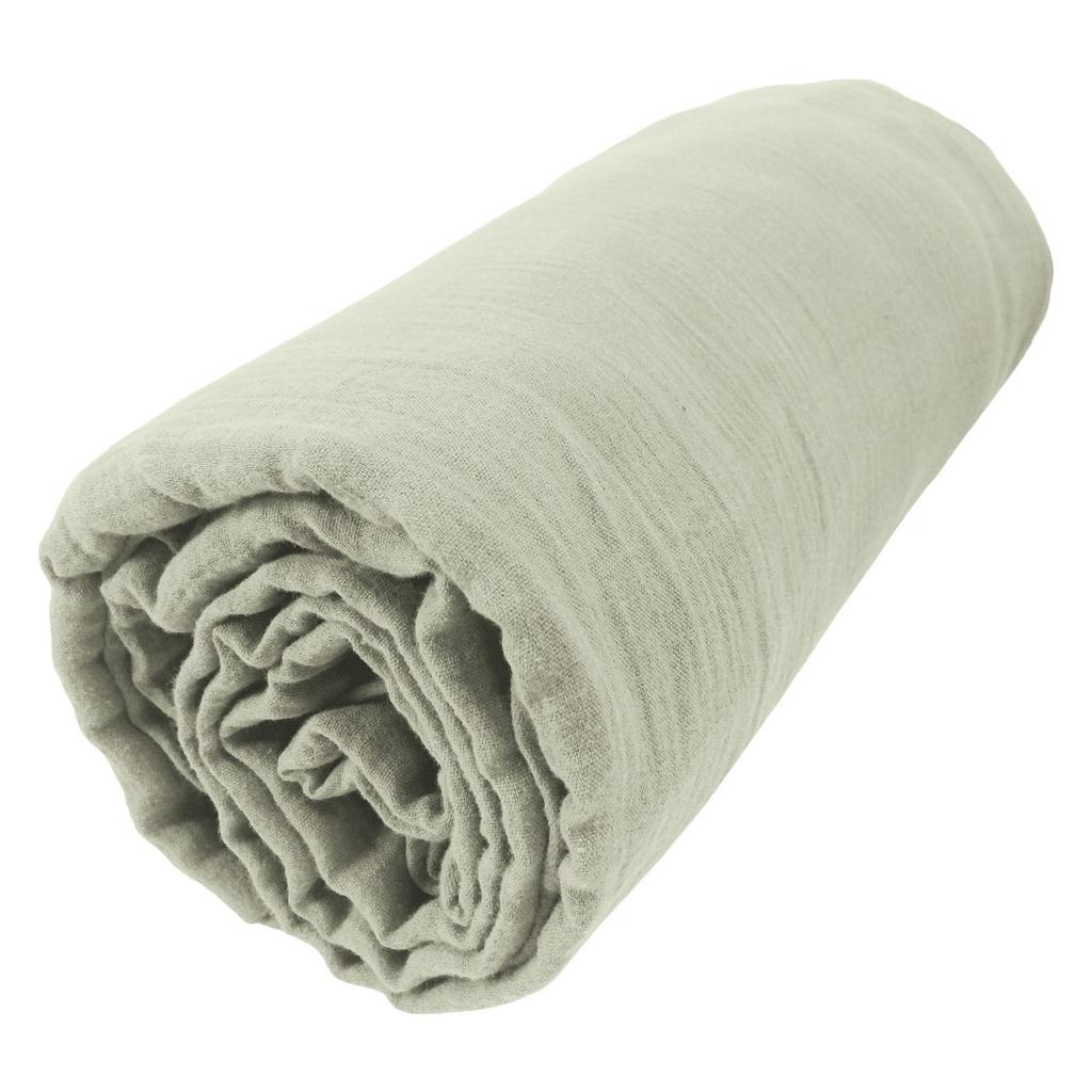 Drap housse 180x200 cm en Gaze de coton Vert d'eau