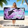 Cat Theme Soft Beach Towel Personalized Custom Name Text Towel Portable for Beach Pool Travel