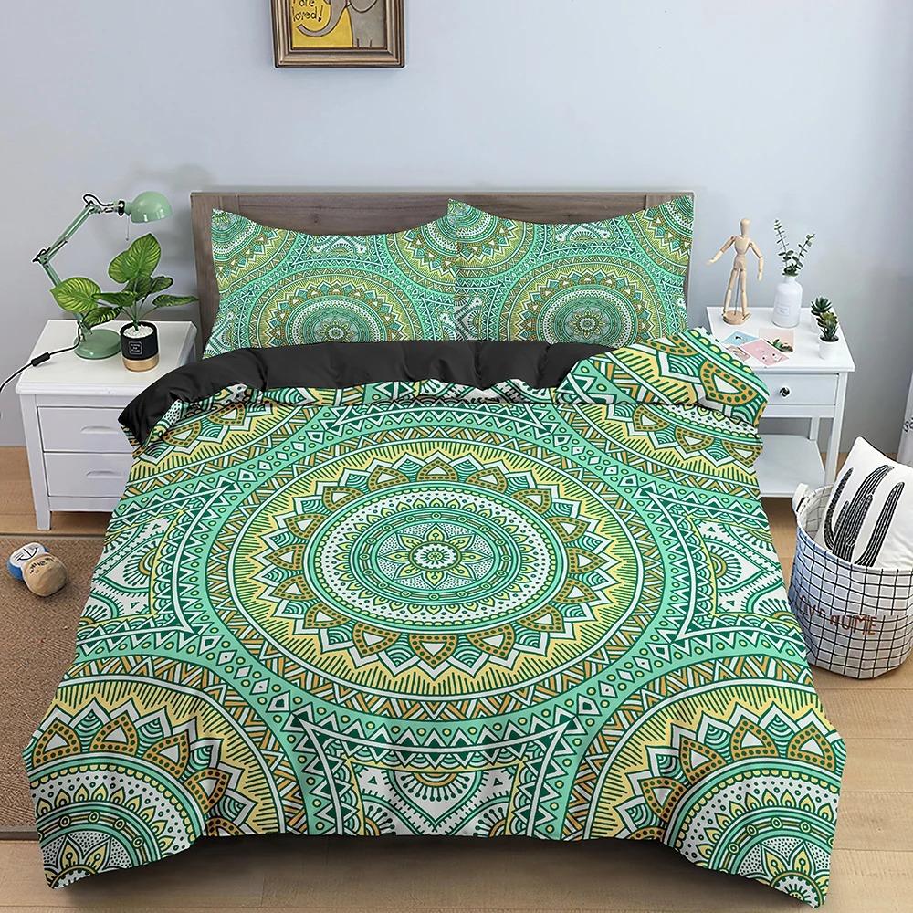 Mandala Duvet Cover Set Bohemian Bedding Set Soft Comforter Cover With 1/2pcs Pillow Shams Quilt Cover Bedroom King Queen Sizes