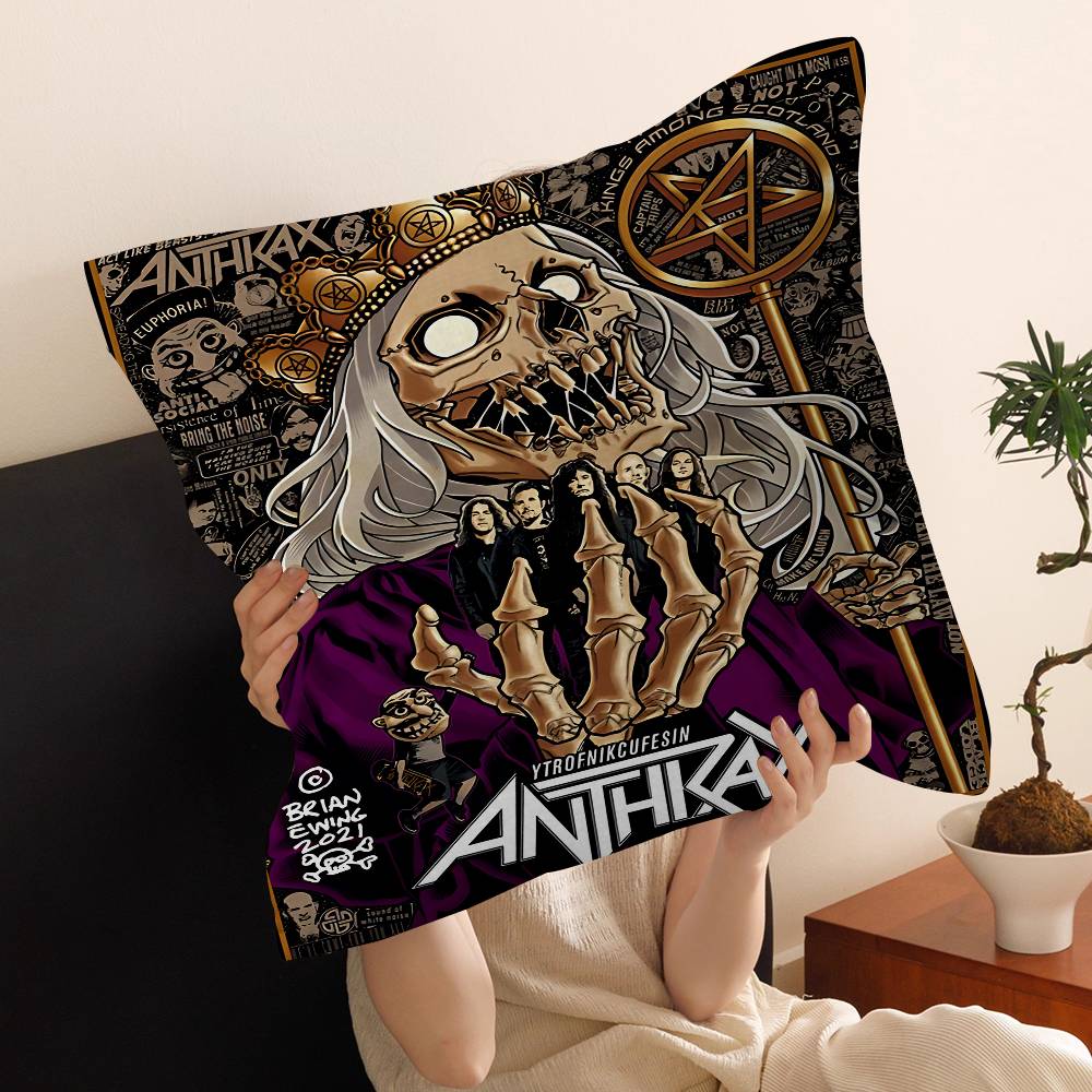 Thrash Metal AanthraxS Rock Pillow Cover For Bedroom Room And Living Room Sofa Decorative Cushion Cover