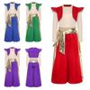 Boys Arabian Prince Cosplay Costume Long Sleeve Shirt with Metallic Shiny Patchwork Harem Pants