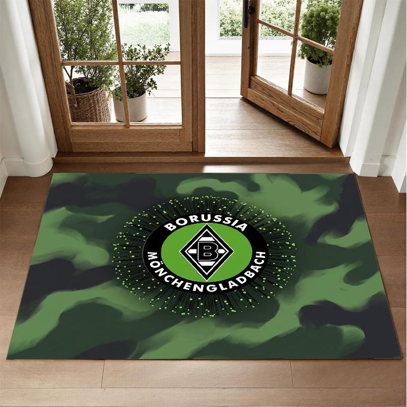 Borussia Mönchengladbach Design Crystal Velvet Rug Soft Decorative Mat for Bedroom Entrance