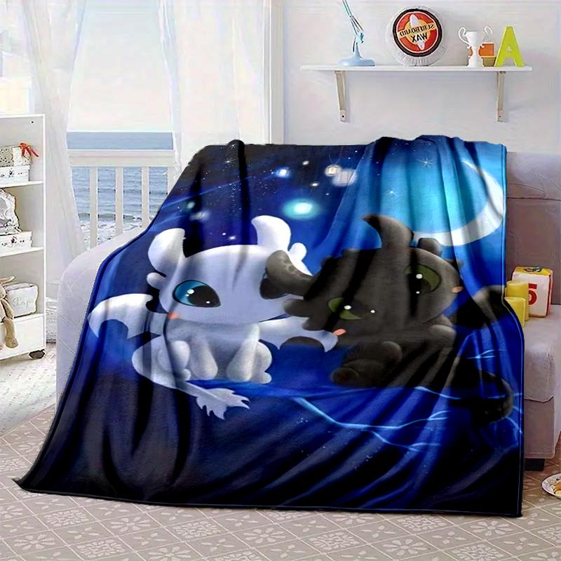 Dragon's Glimmering Fish Blanket Flannel Blanket for bed, sofa, Camping, Hiking, Picnic Essentials, gift for family Fan gifts