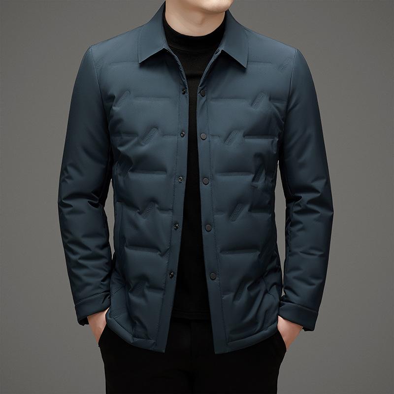 Herbst Neue Herren Revers Trendige Daunenjacke Kältefest und Warme Daunenjacke